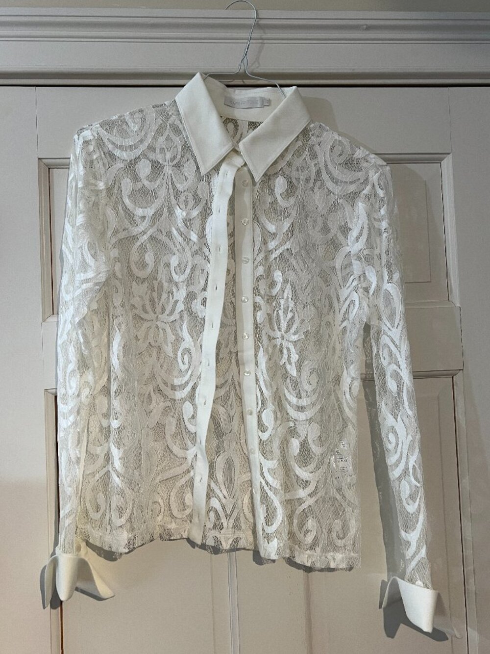 Anne Fontaine cut out "Cassie" blouse w/ matching tank size 44/42 (US 10) white